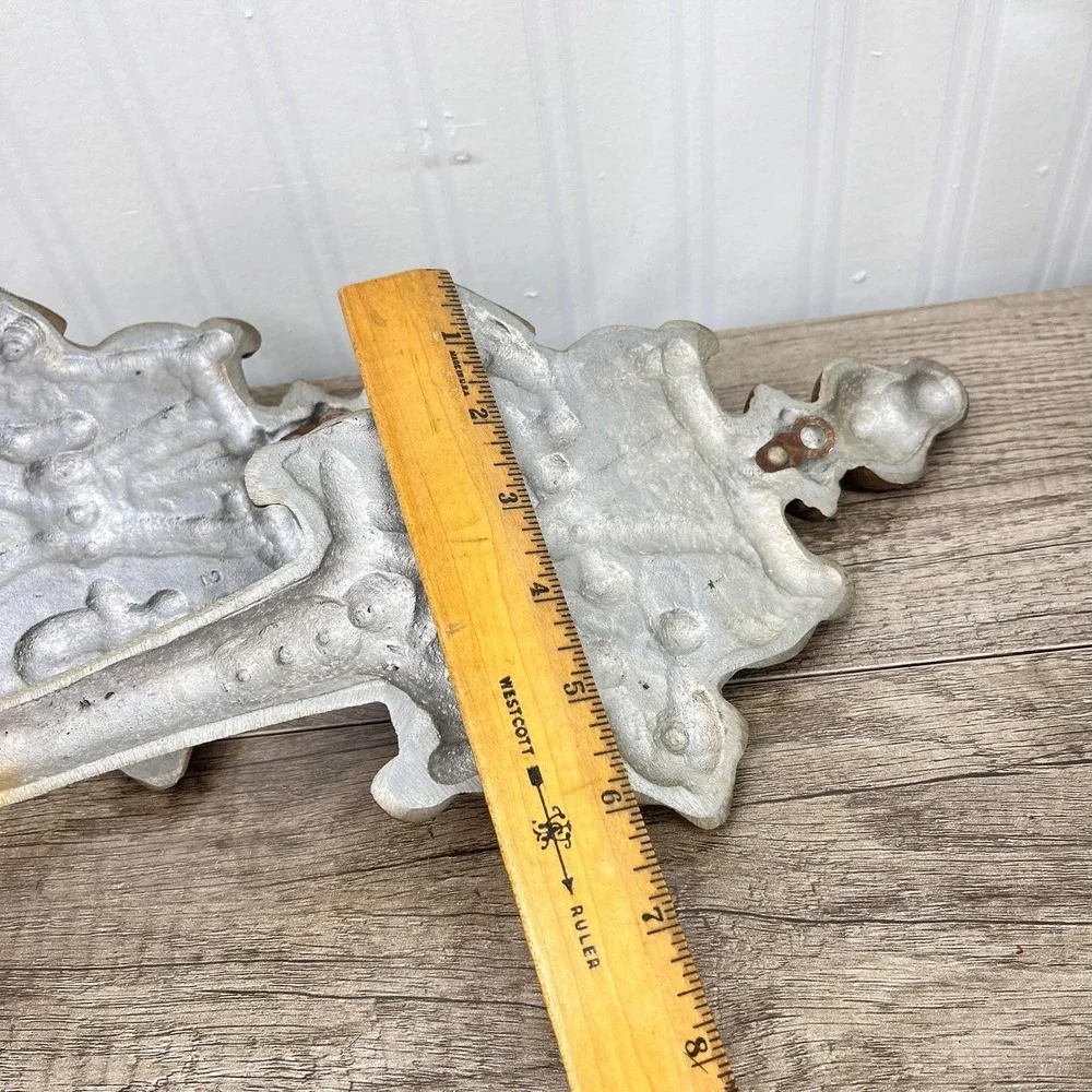 Vintage Hoda Gilt Wall Sconce Pair | 16" Ornate Gold Taper Candle Holders